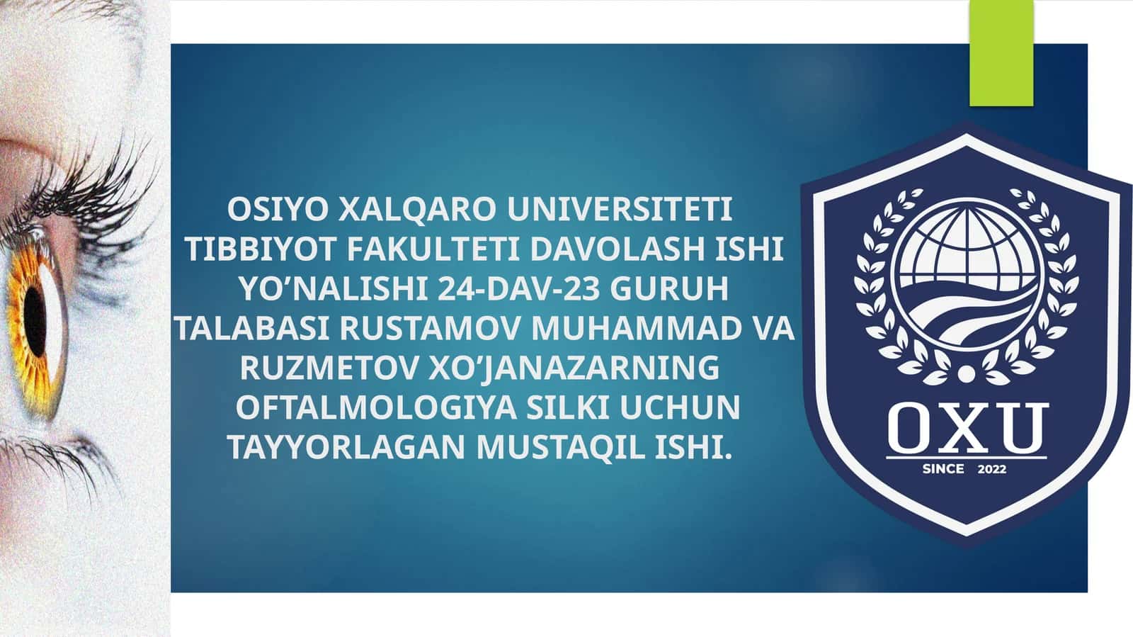 Oftalmologiya silki 1