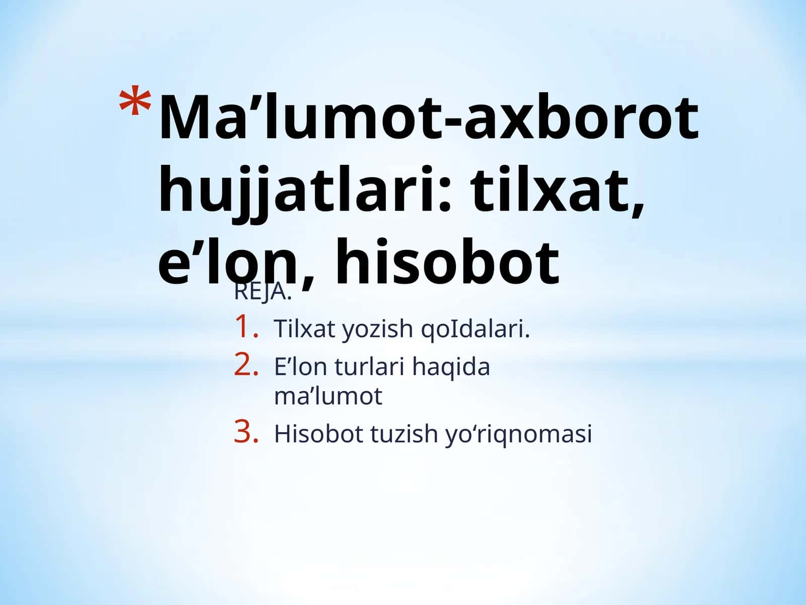 Tilxat yozish qoIdalari 1