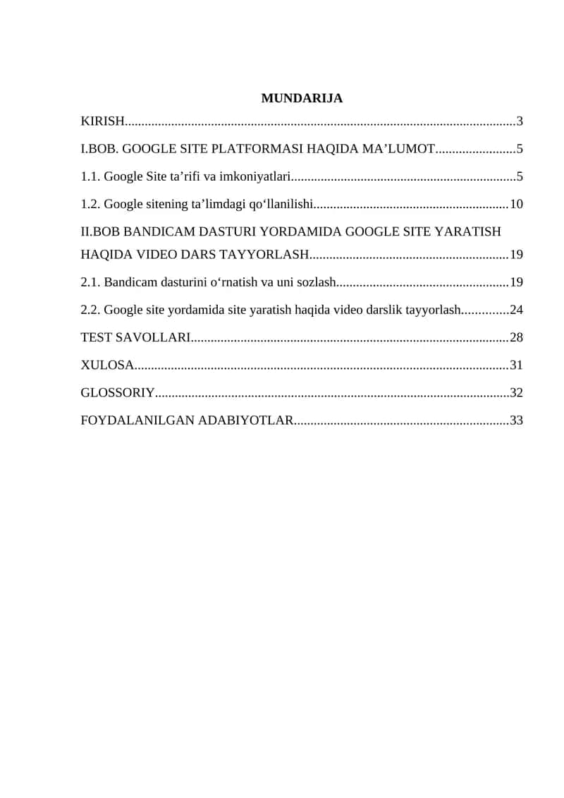 GOOGLE SITE PLATFORMASI HAQIDA MA’LUMOT 1