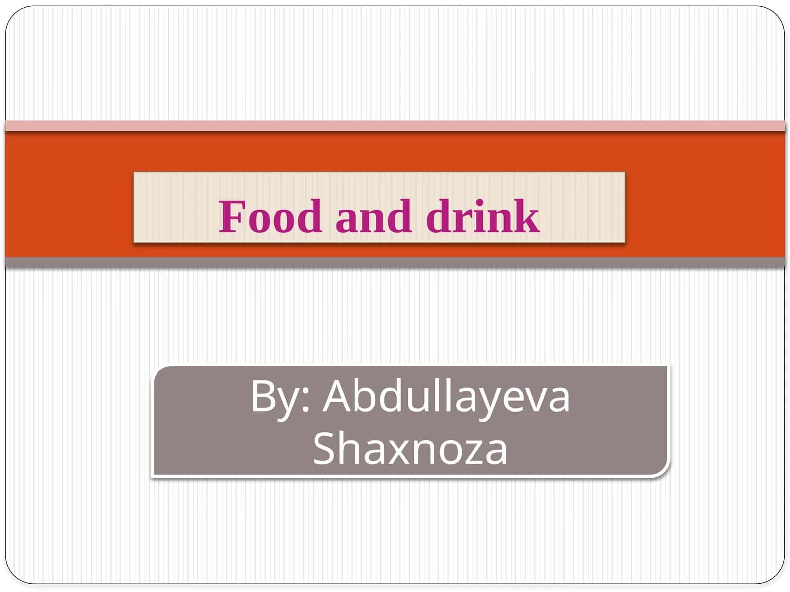 Food and drink 1