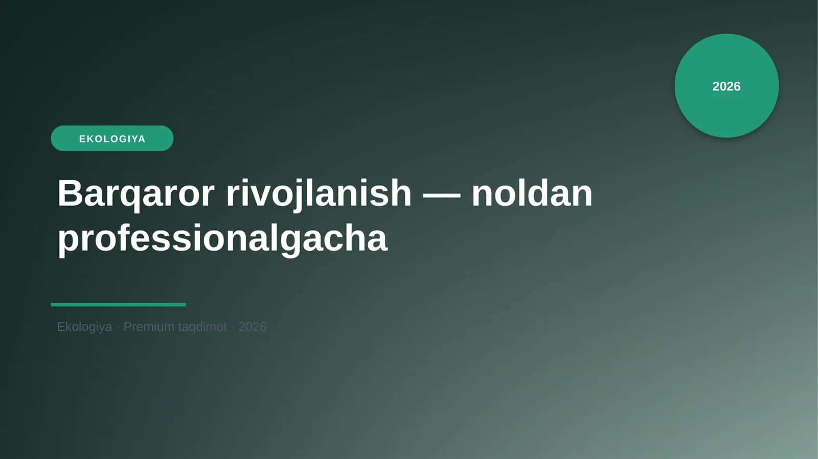 Barqaror rivojlanish — noldan professionalgacha 1