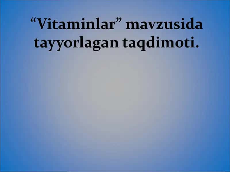Vitaminlar 1