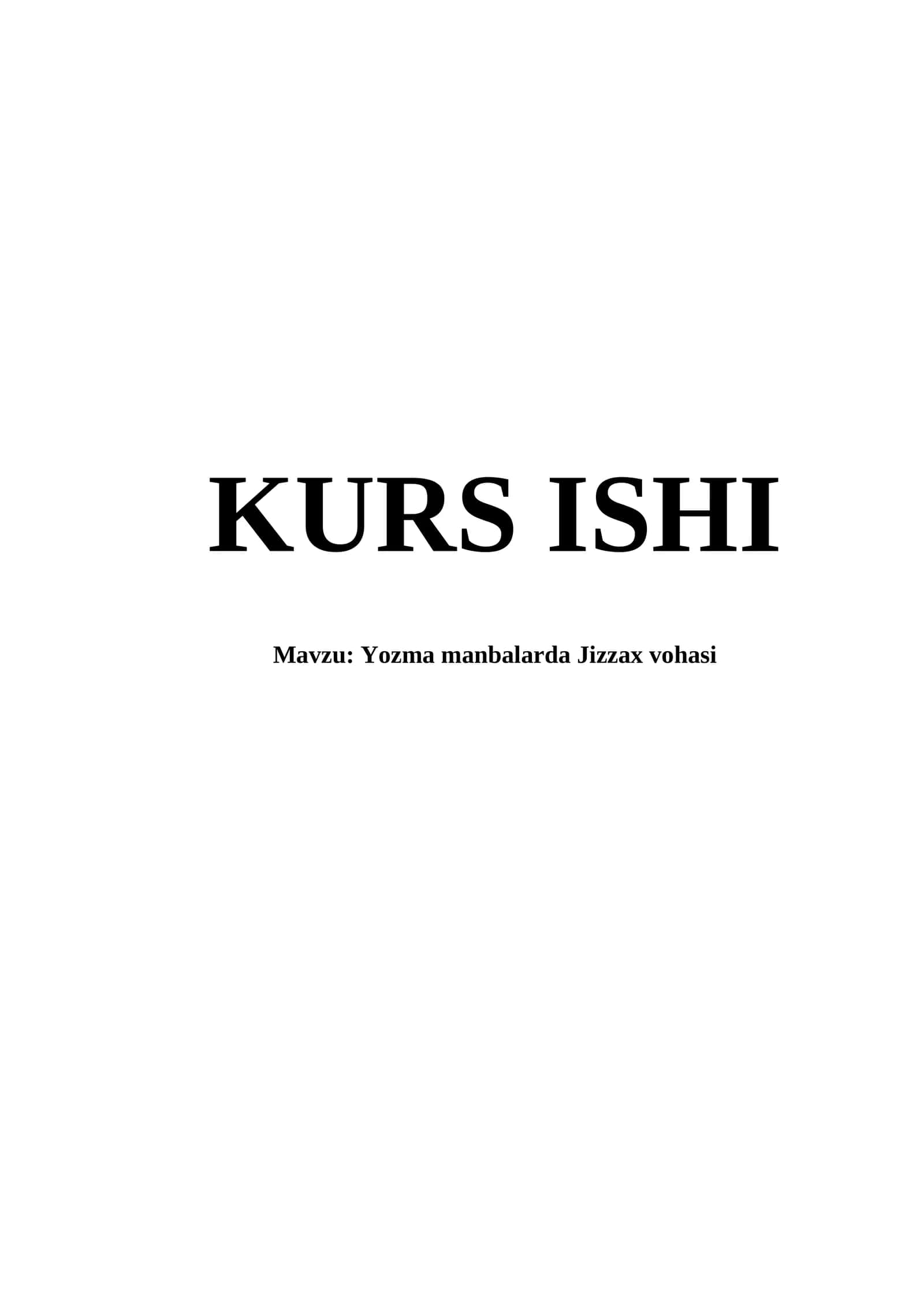 Yozma manbalarda Jizzax vohasi 1