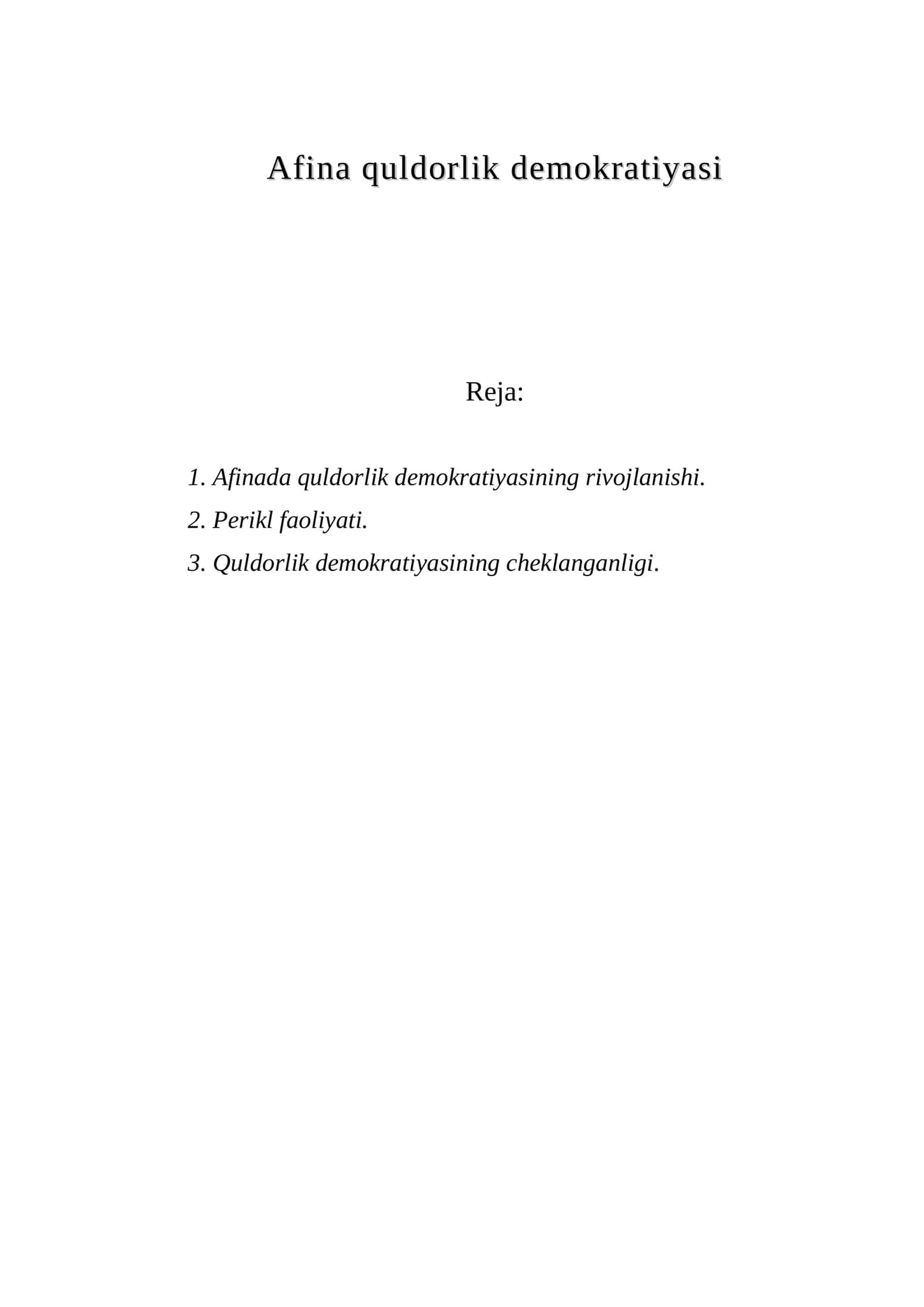 Afina quldorlik demokratiyasi 1