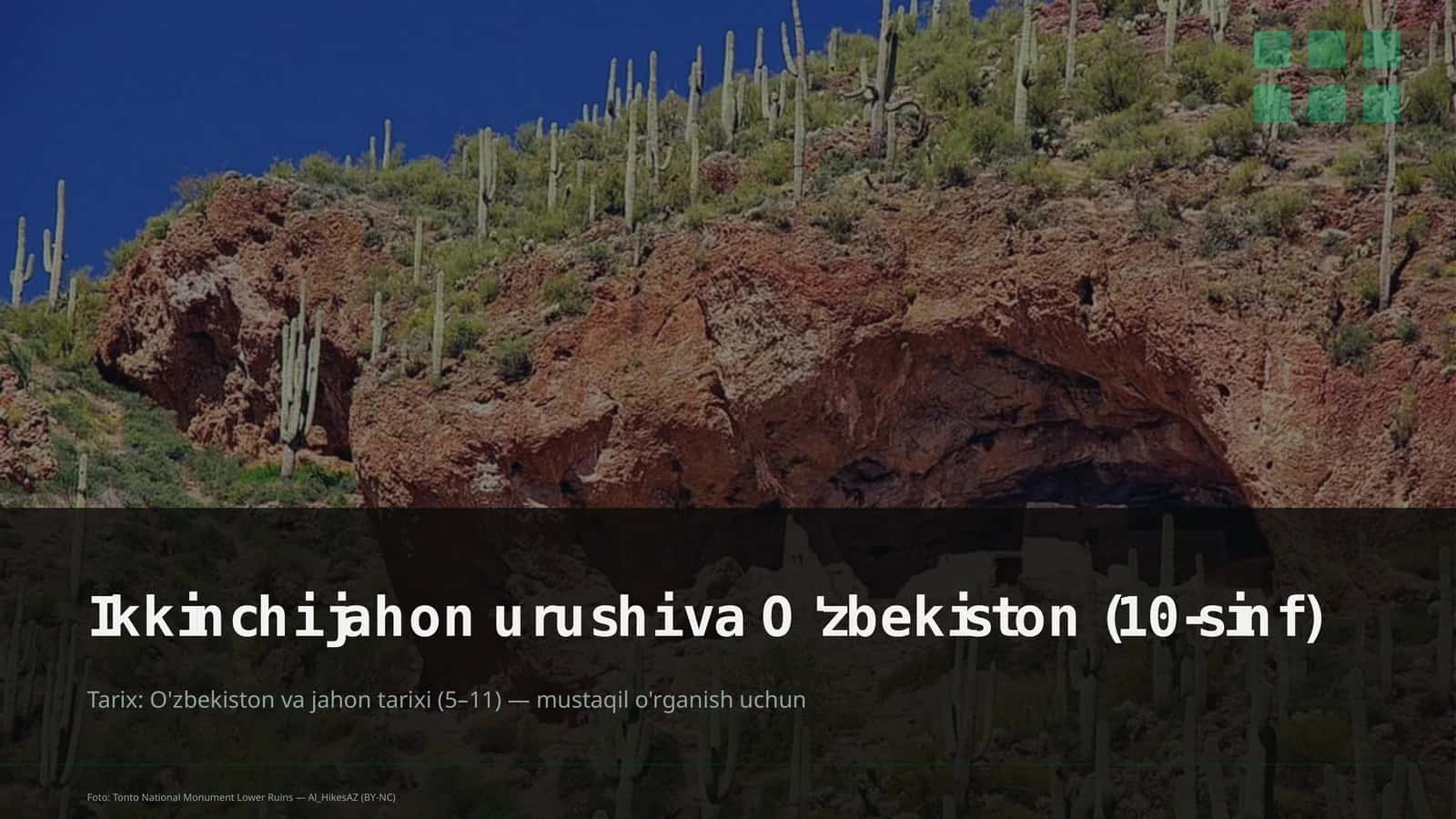 Ikkinchi jahon urushi va O'zbekiston (10-sinf) 1