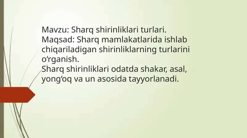 Sharq shirinliklari turlari 1