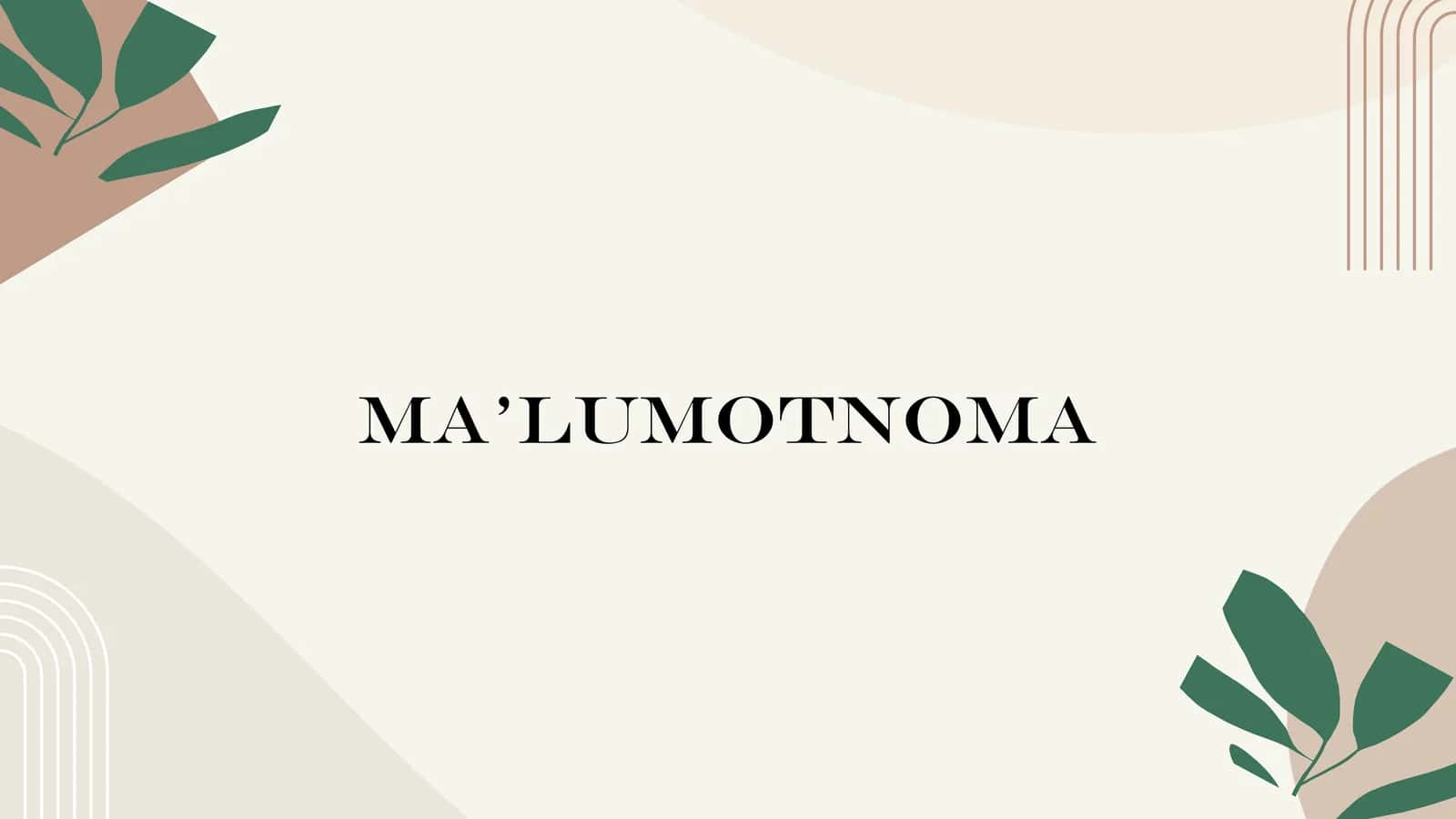 Ma’lumotnoma 1