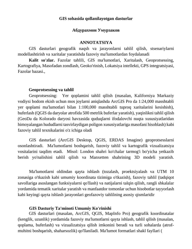 GIS dasturlari 1