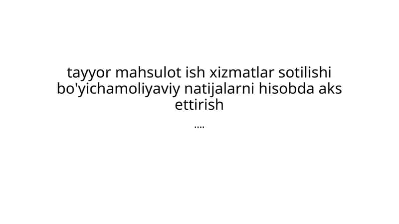 Moliyaviy natijalar hisoblanishi 1