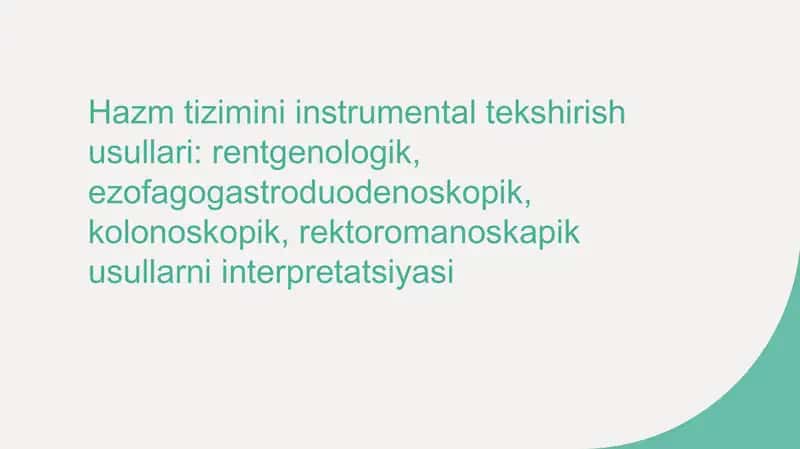 Ovqat hazm qilish tizimi tahlili 1