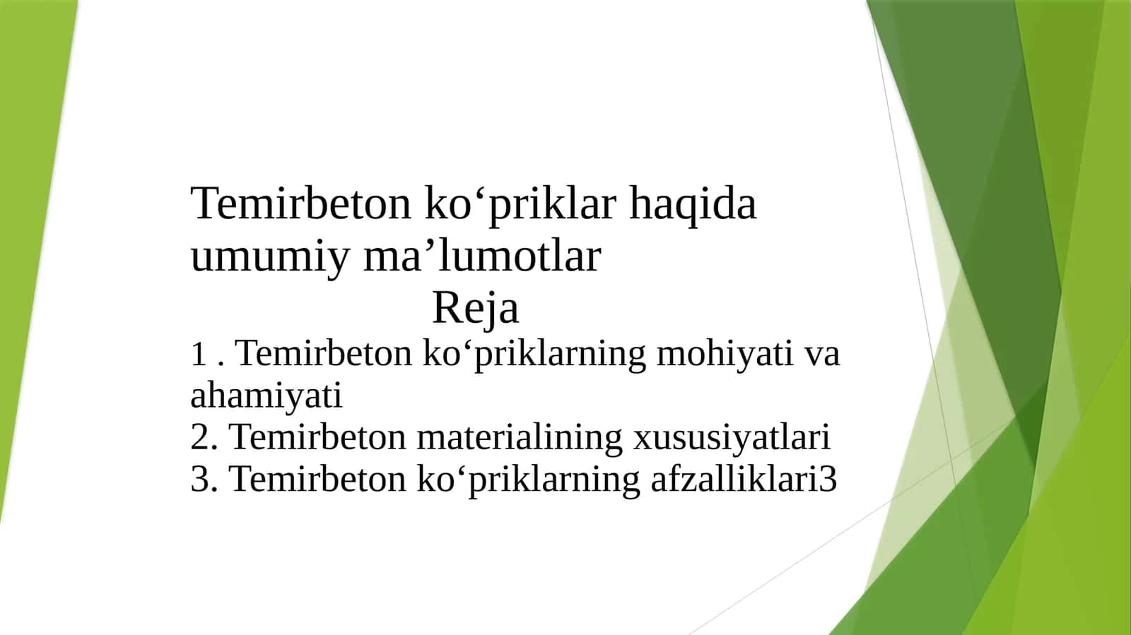 Temirbetonko‘priklar haqida umumiy ma’lumotlar 1