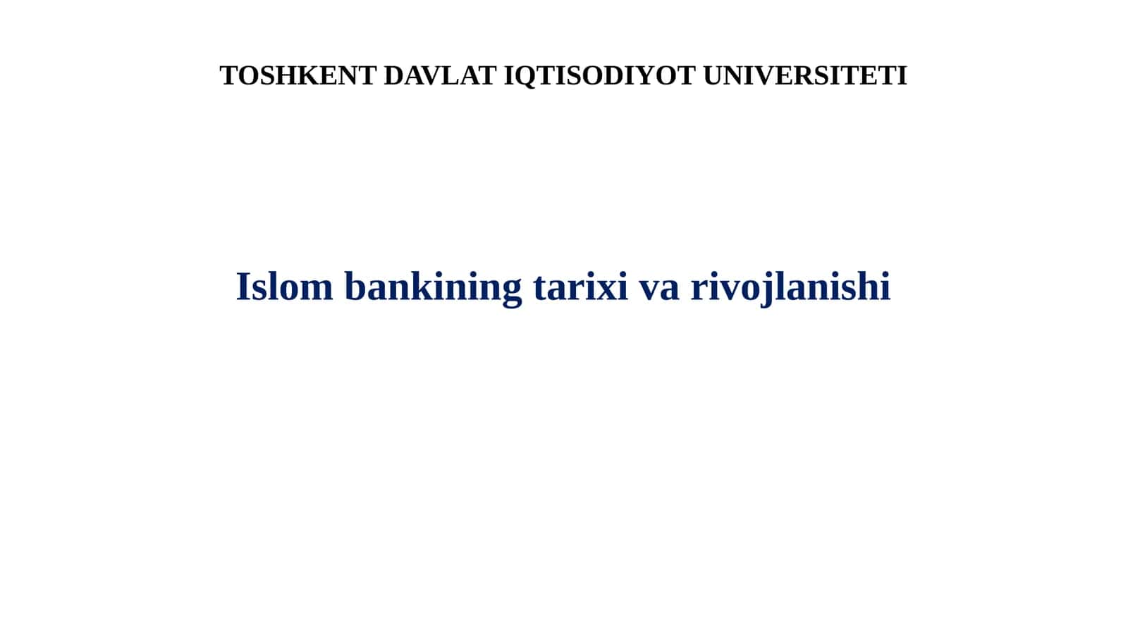Islomiy bank tizimi 1