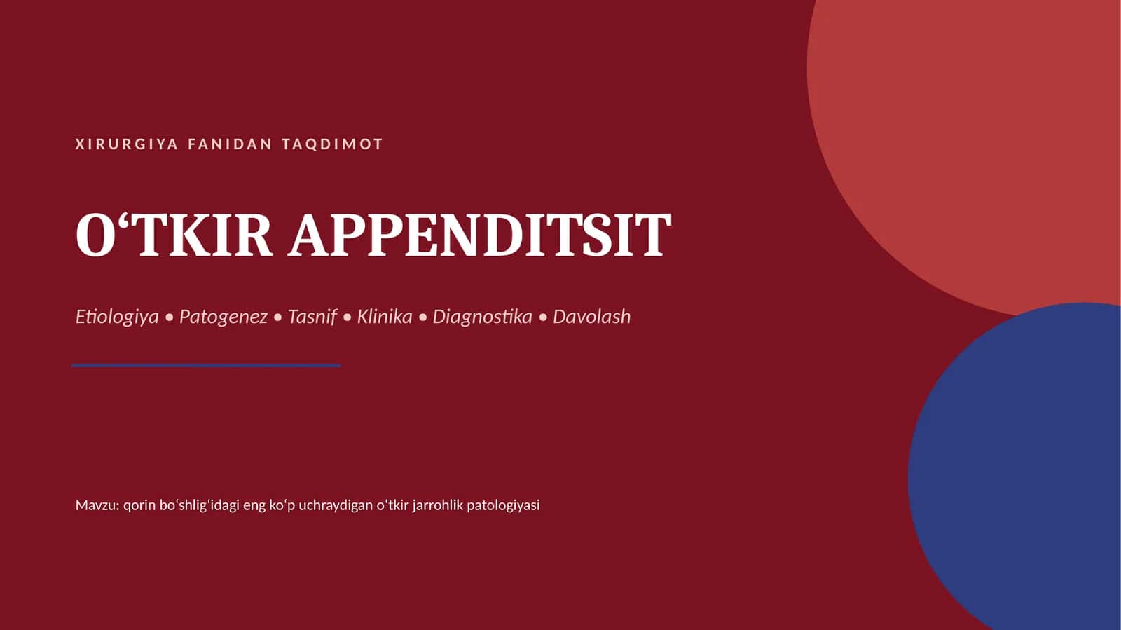O‘TKIR APPENDITSIT 1