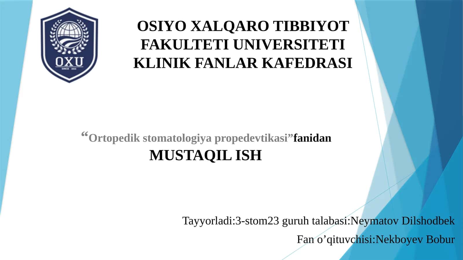 Yuqori jag’ning anatomik tuzilishi. 1