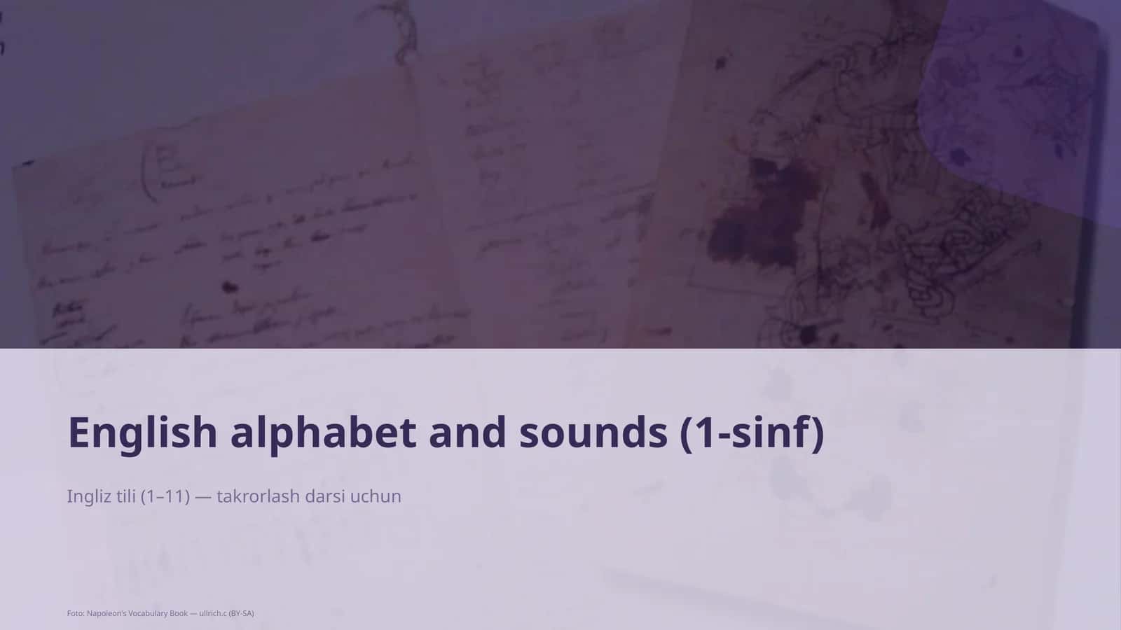 English alphabet and sounds (1-sinf) 1
