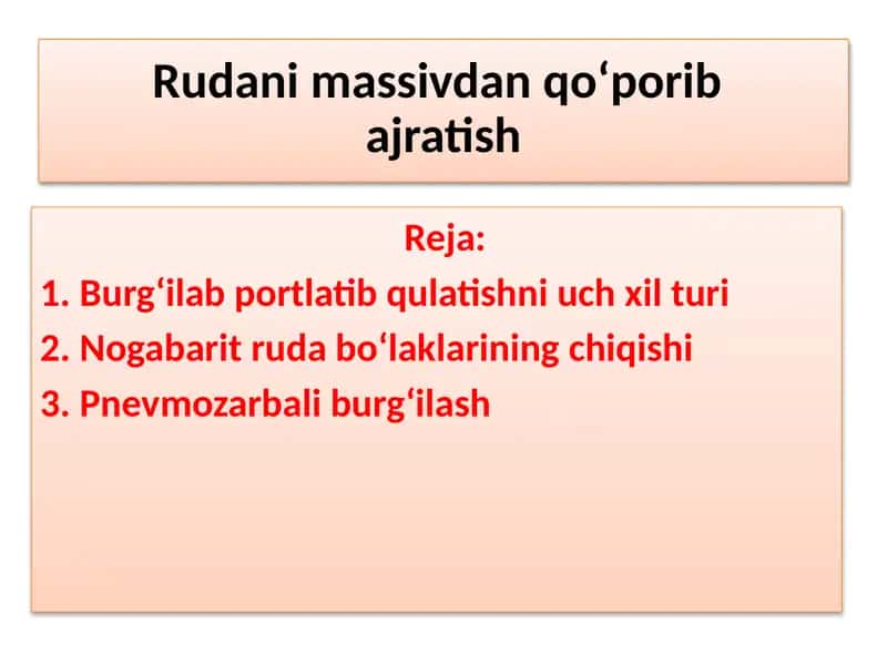 Rudani massivdan qo‘porib ajratish 1
