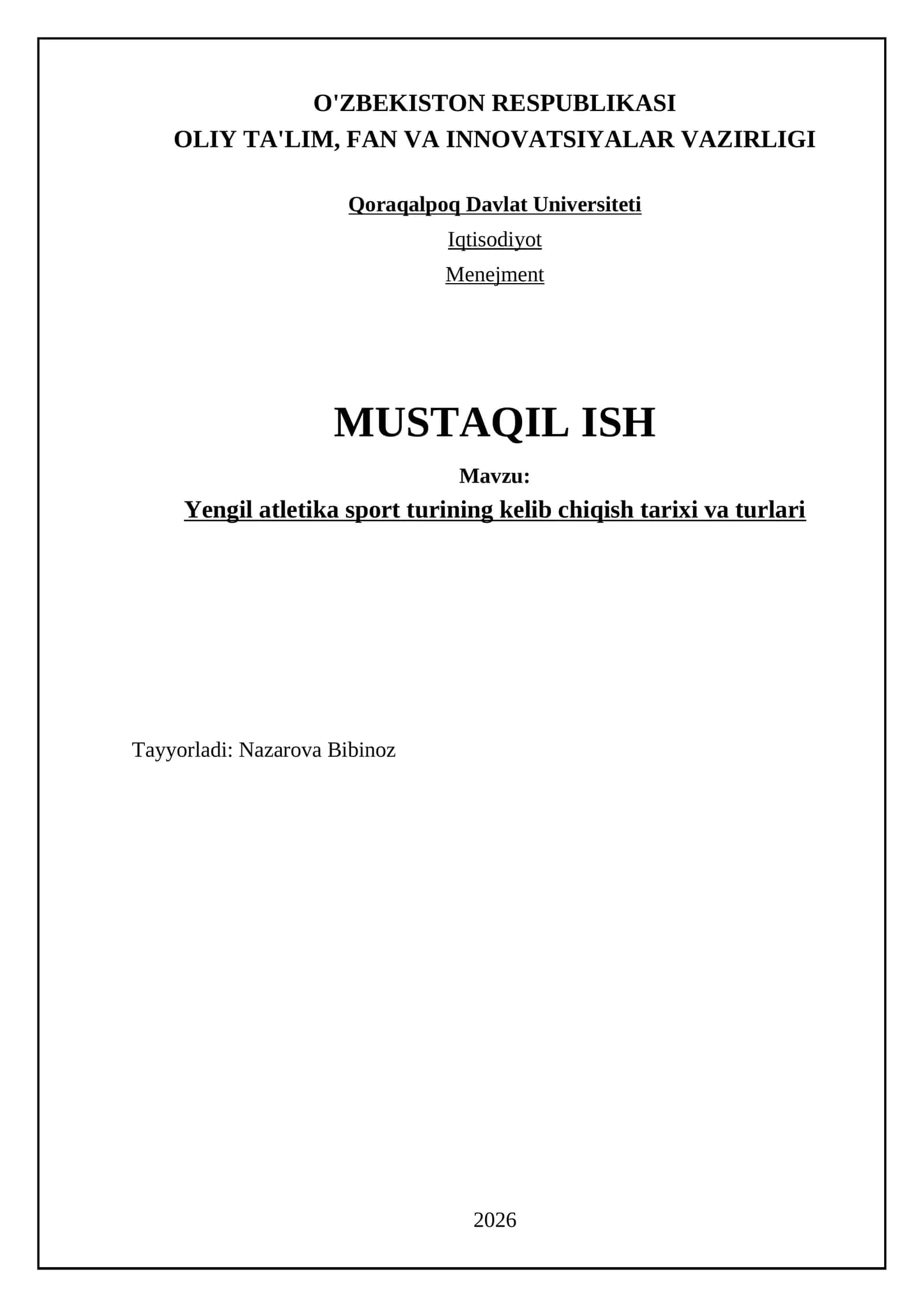 Yengil atletika sport turining kelib chiqish tarixi va turlari 1