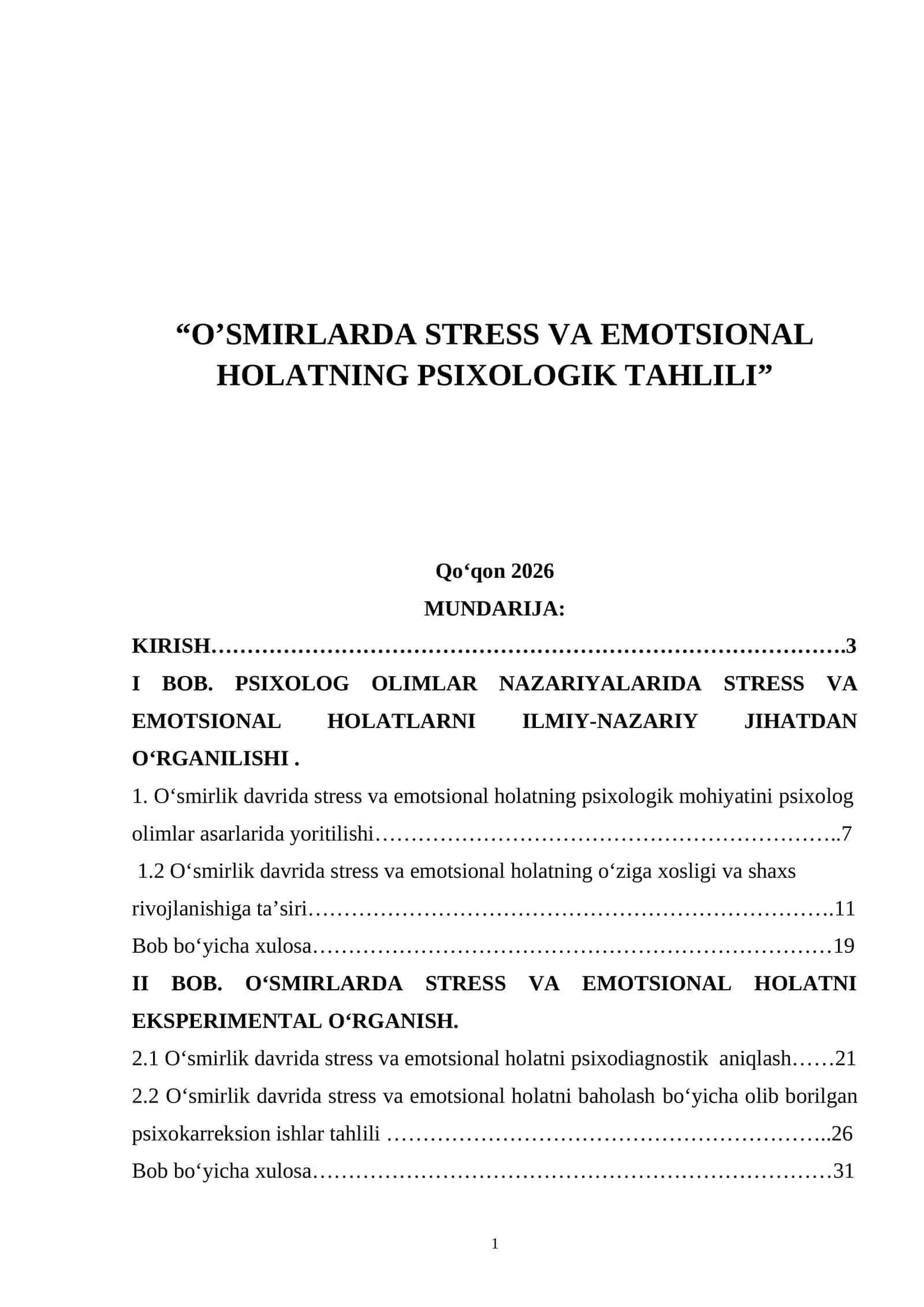 O’SMIRLARDA STRESS VA EMOTSIONAL HOLATNING PSIXOLOGIK TAHLILI 1