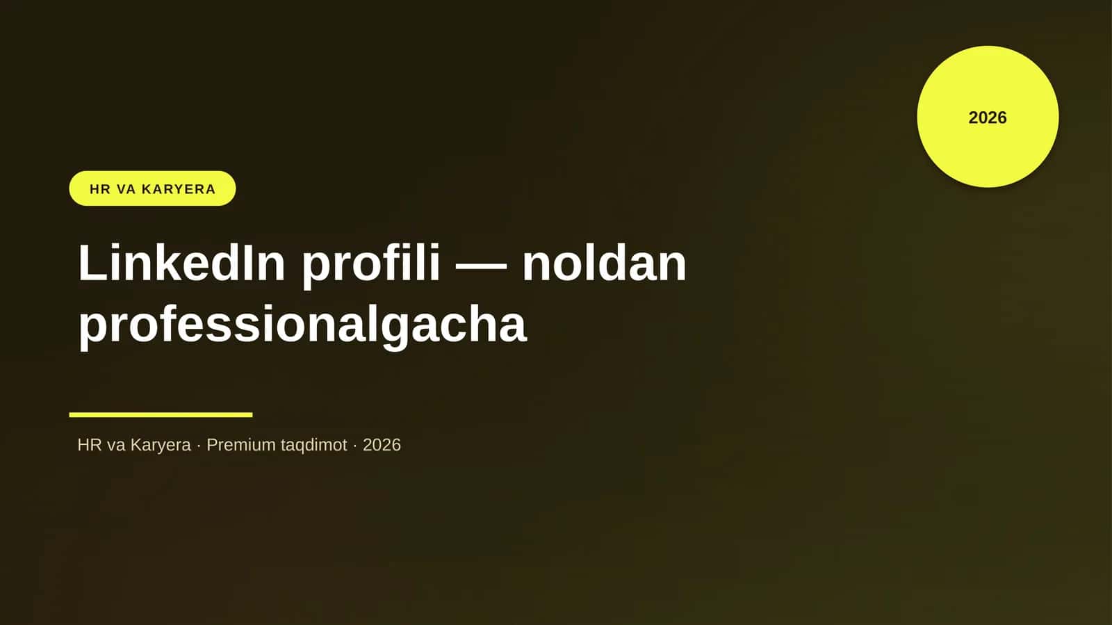 LinkedIn profili — noldan professionalgacha 1