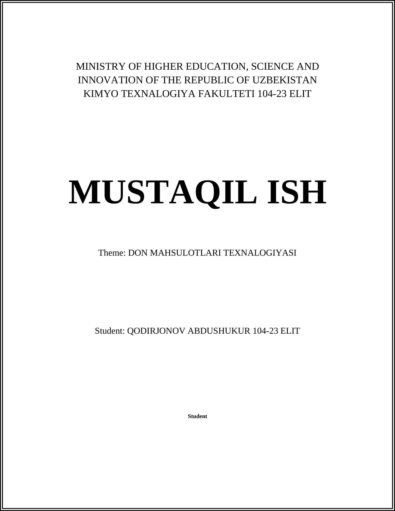 DON MAHSULOTLARI TEXNALOGIYASI 1