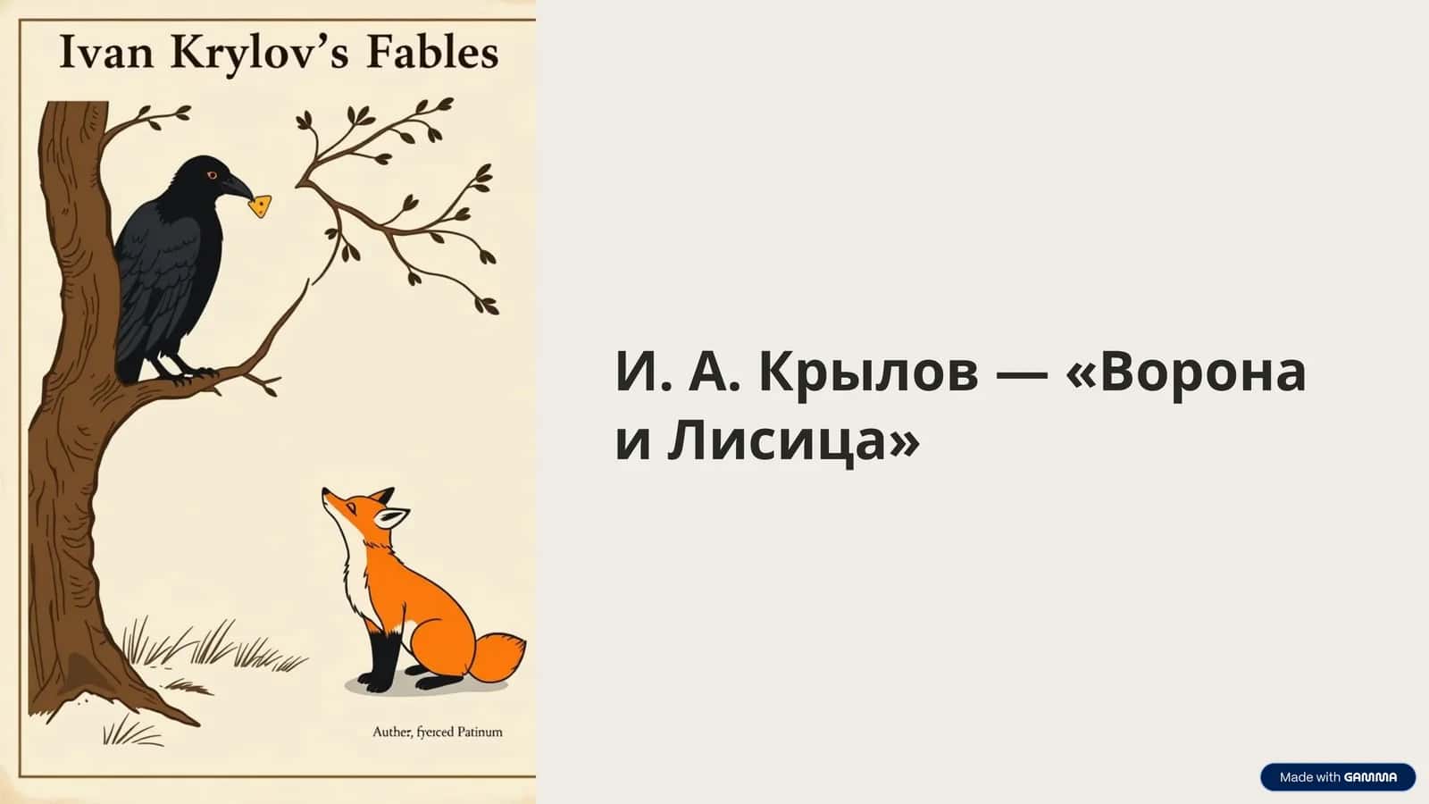 И. А. Крылов — «Ворона и Лисица» 1
