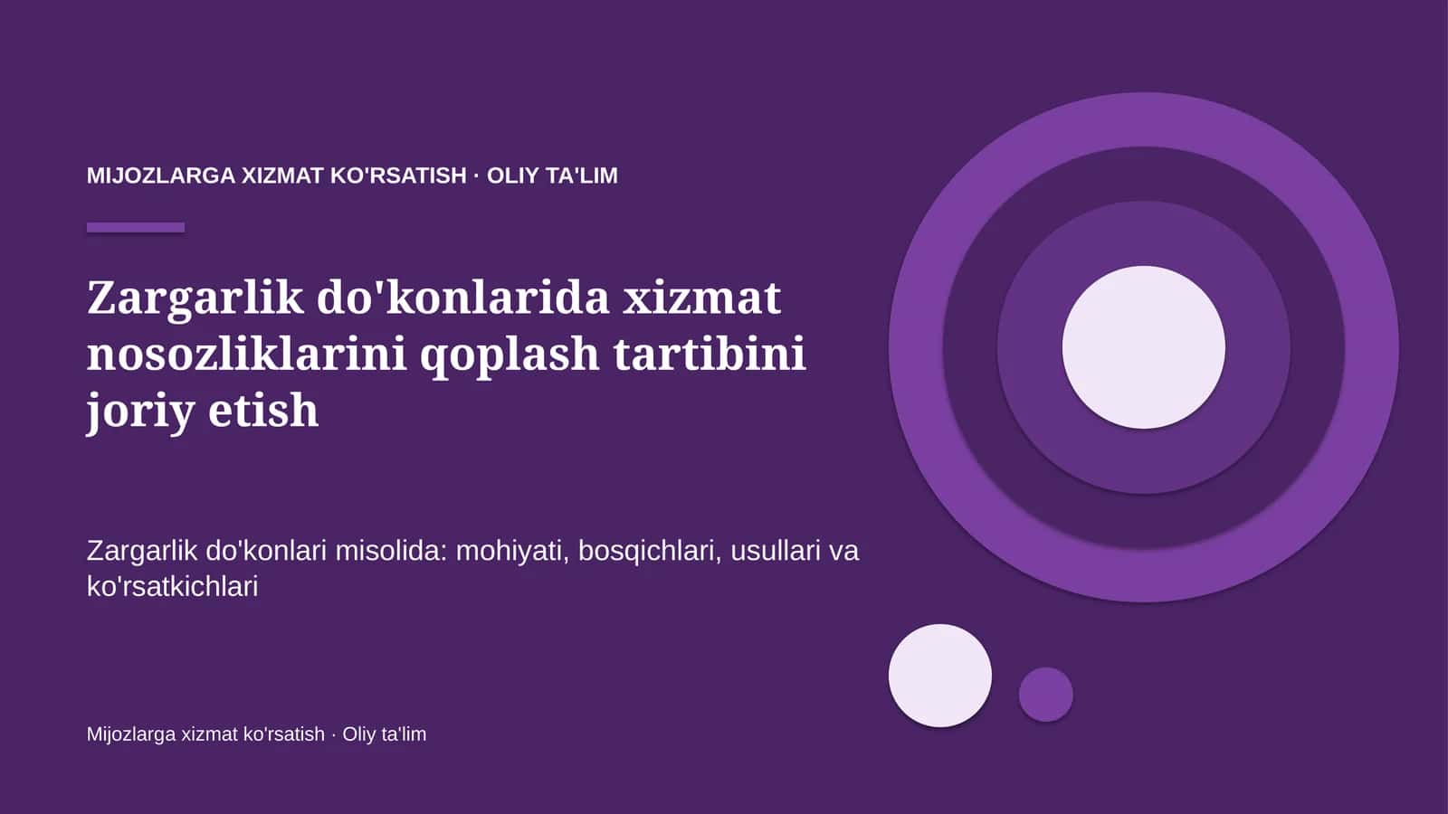 Zargarlik do'konlarida xizmat nosozliklarini qoplash tartibini joriy etish 1