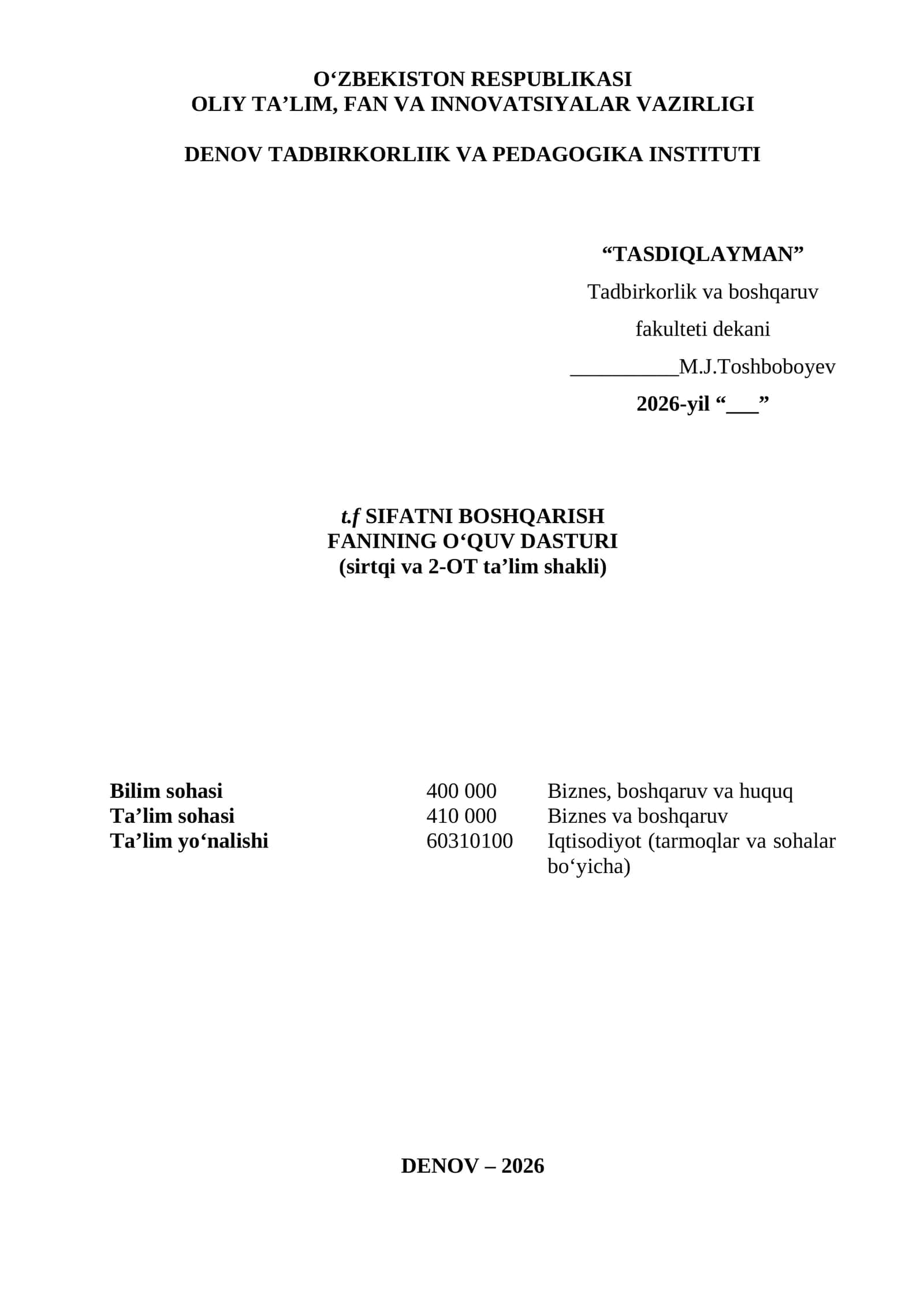 O'quv Dasturi 1