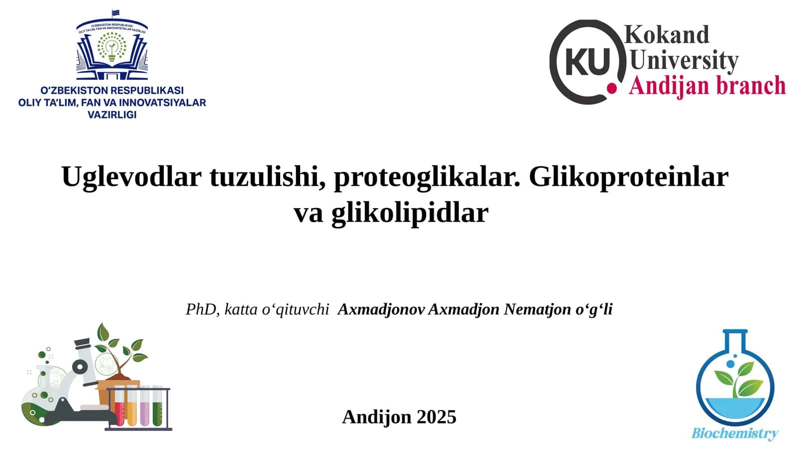 Uglevodlartuzulishi,proteoglikalar.Glikoproteinlarvaglikolipidlar 1