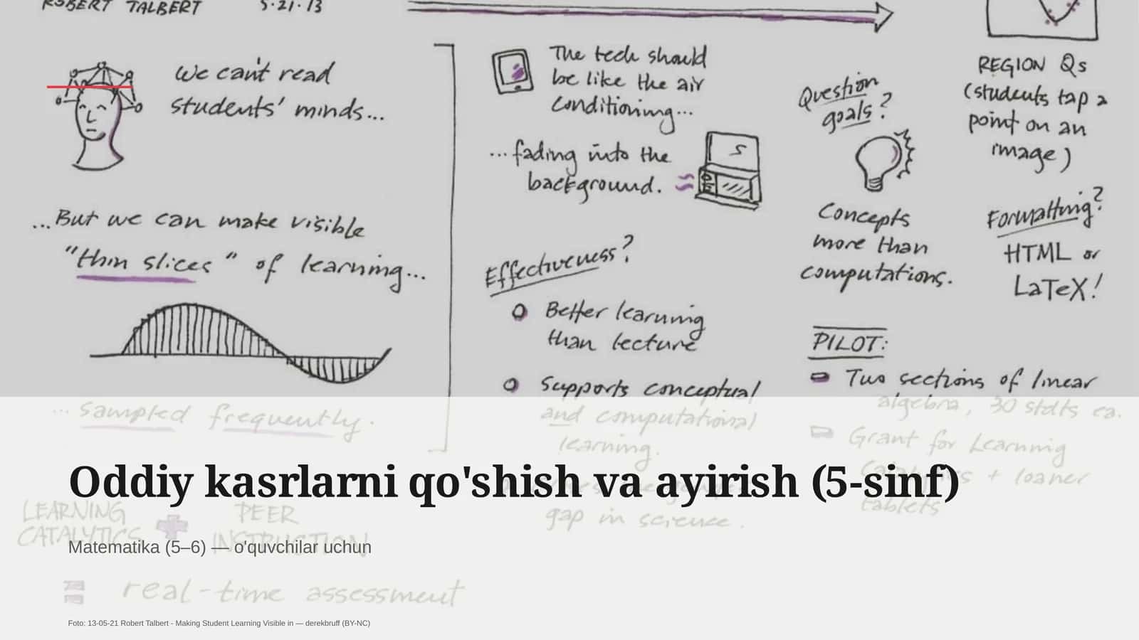 Oddiy kasrlarni qo'shish va ayirish (5-sinf) 1