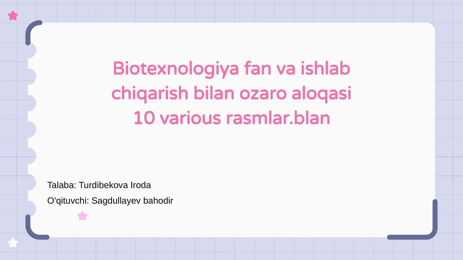 Biotexnologiya fan va ishlab chiqarish bilan ozaro aloqasi 1