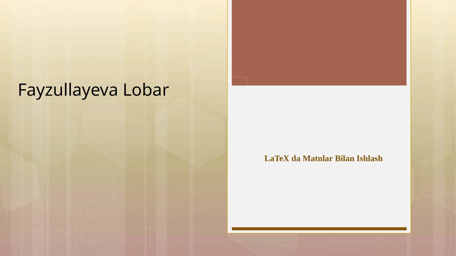 LaTexda Matnlar Bilan Ishlash 1