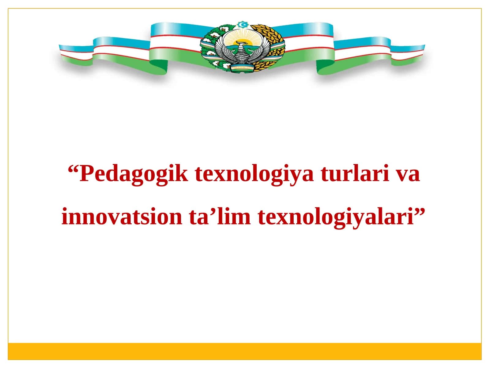 Pedagogik texnologiya turlari va innovatsion texnologiyalar 1