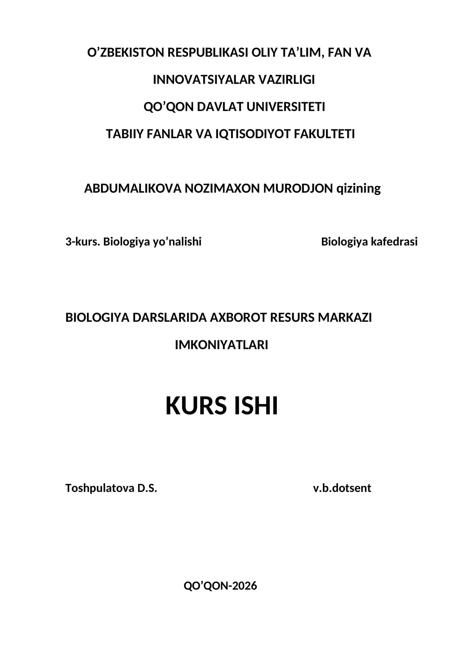 BIOLOGIYA DARSLARIDA AXBOROT RESURS MARKAZI IMKONIYATLARI 1
