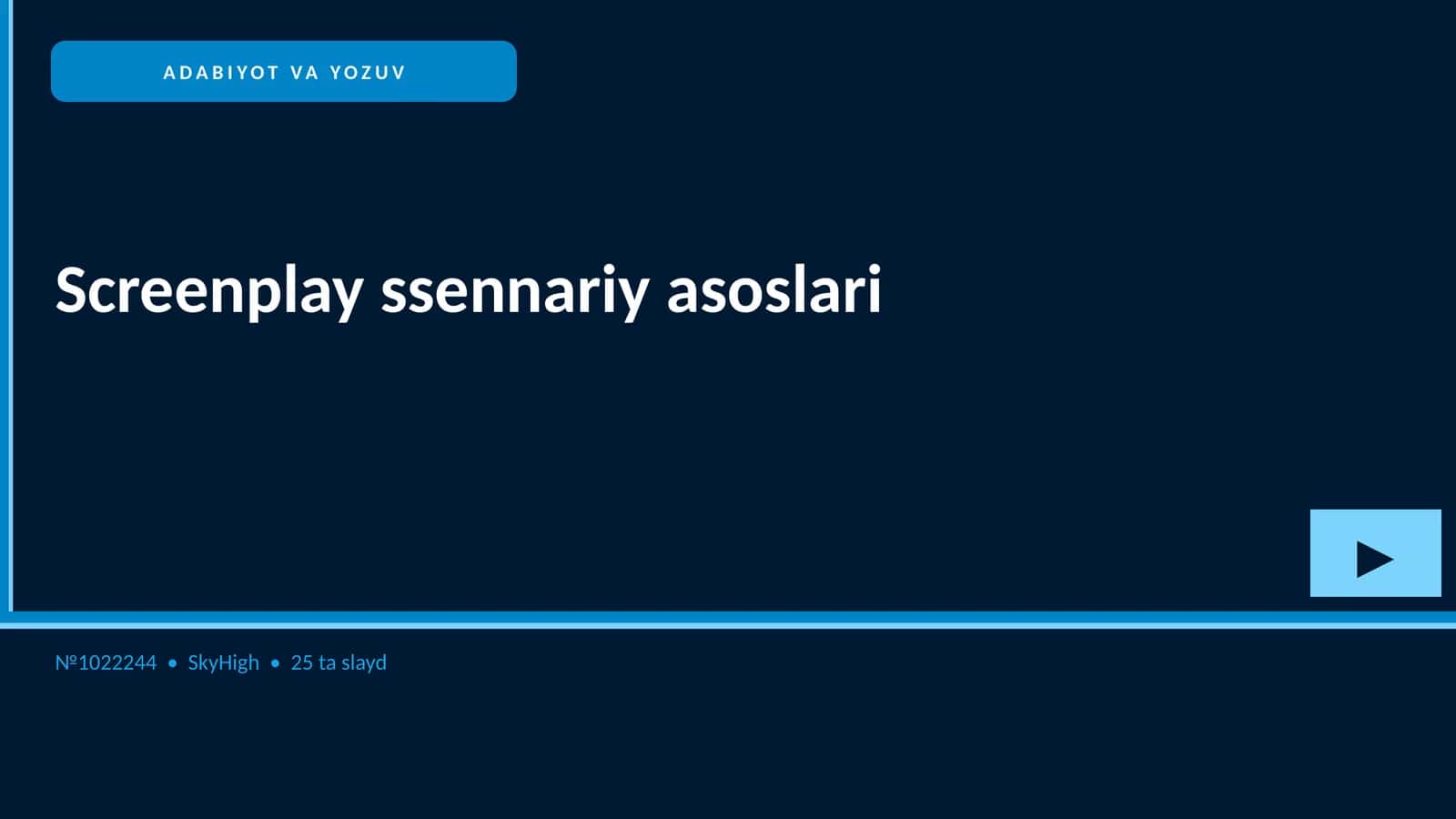 Screenplay ssennariy asoslari 1