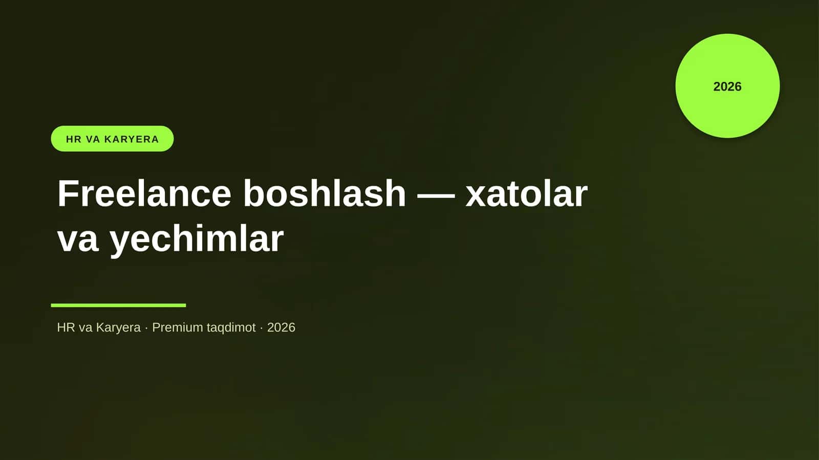 Freelance boshlash — xatolar va yechimlar 1