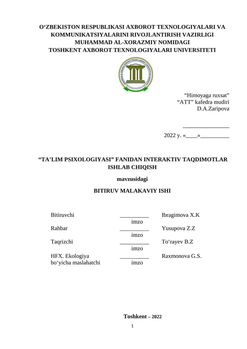 Ta'lim Psixologiyasi Fanidan Interaktiv Taqdimotlar Ishlab Chiqish 1