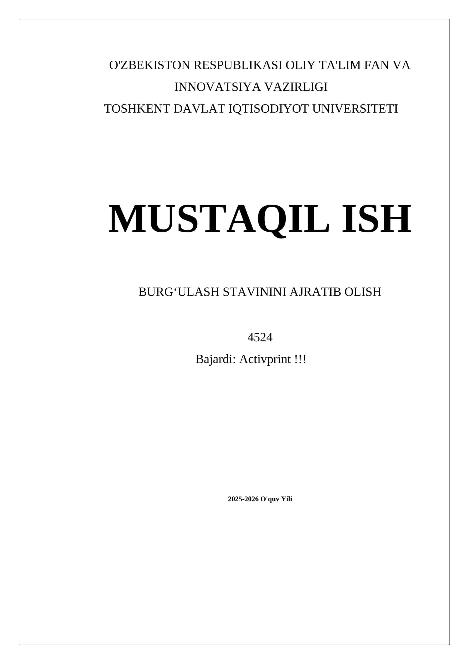 BURGʻULASH STAVININI AJRATIB OLISH 1