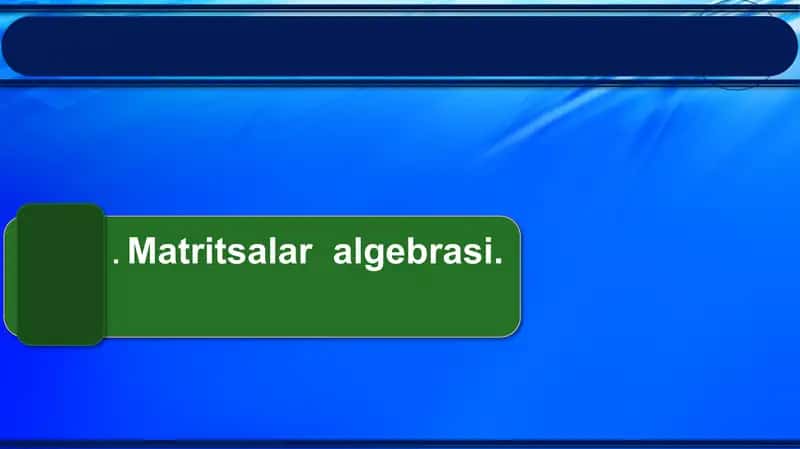 Matritsalar algebrasi 1