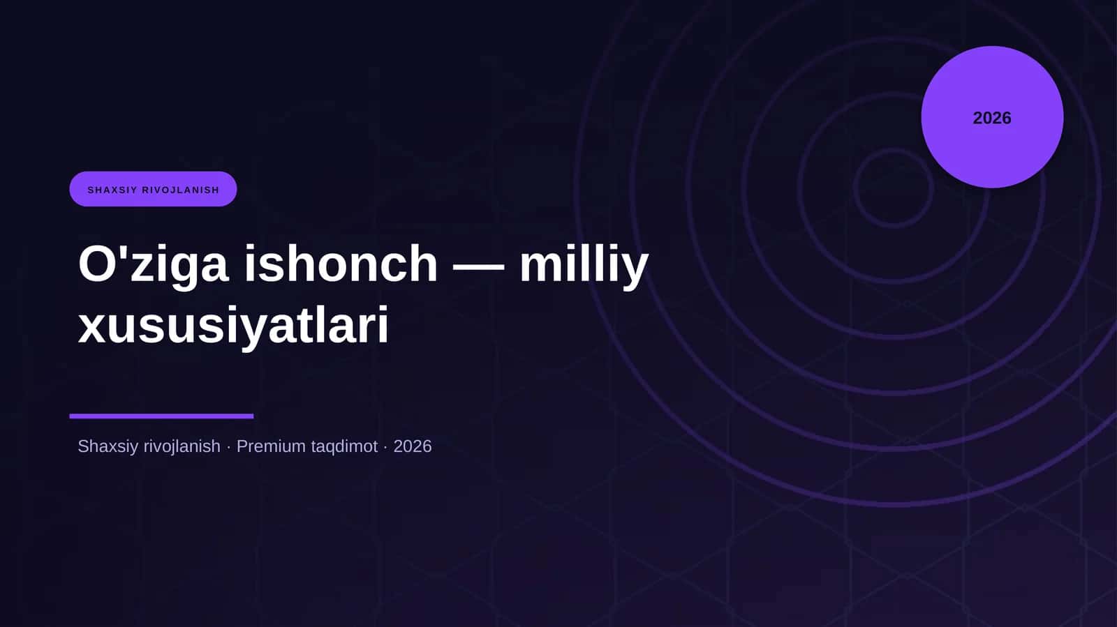 O'ziga ishonch — milliy xususiyatlari 1