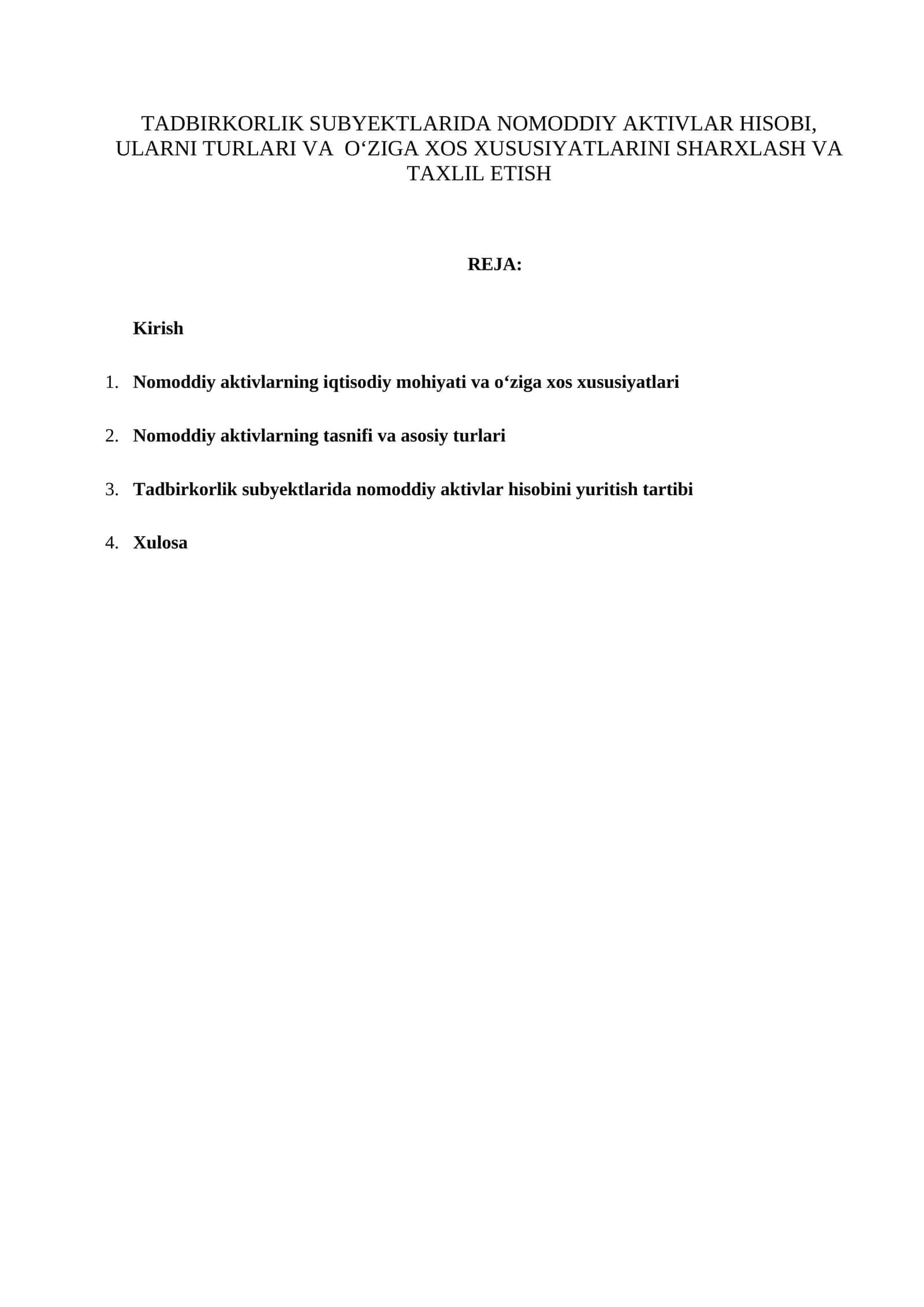 Nomoddiy aktivlar hisobi tadbirkorlik subyektlarida 1
