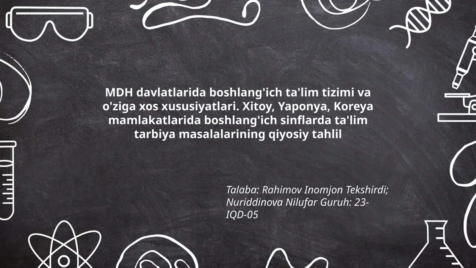 MDH Davlatlarida boshlang'ich ta'lim tizimi va o'ziga xos xususiyatlari 1