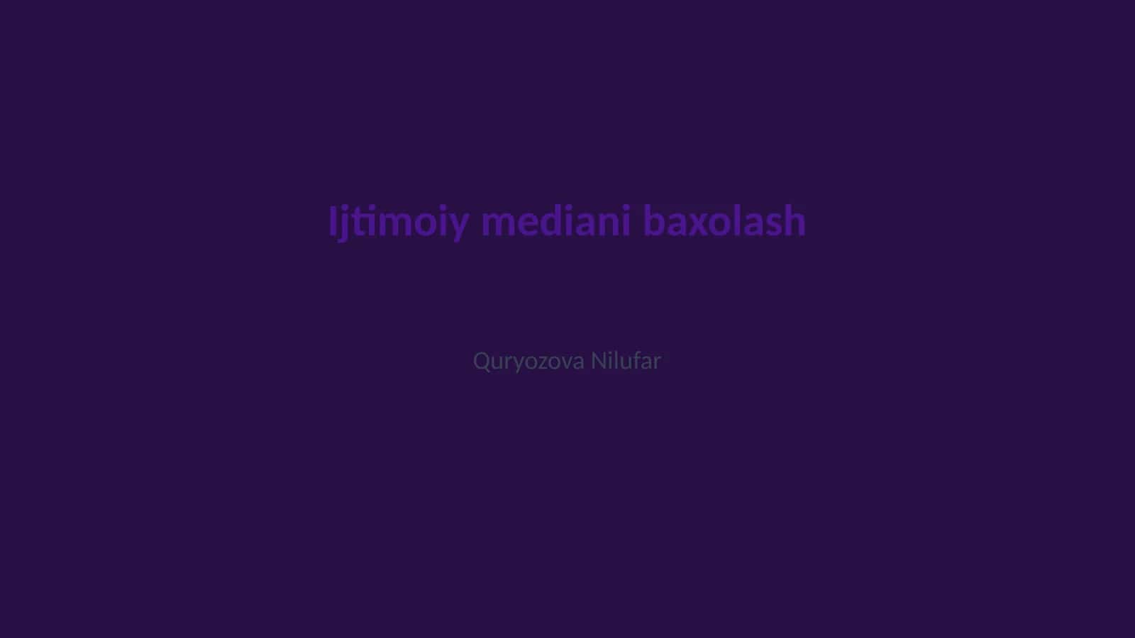 Ijtimoiy mediani baxolash 1