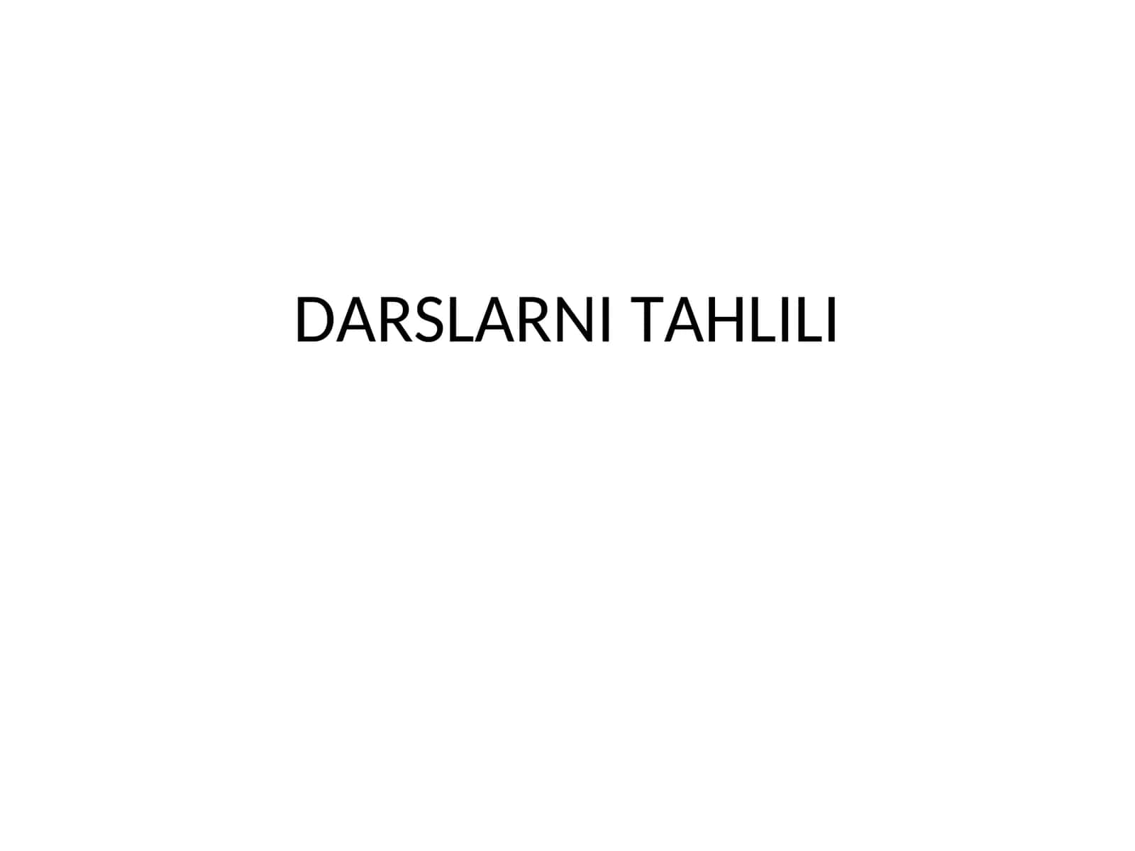 DARSLARNI TAHLILI 1