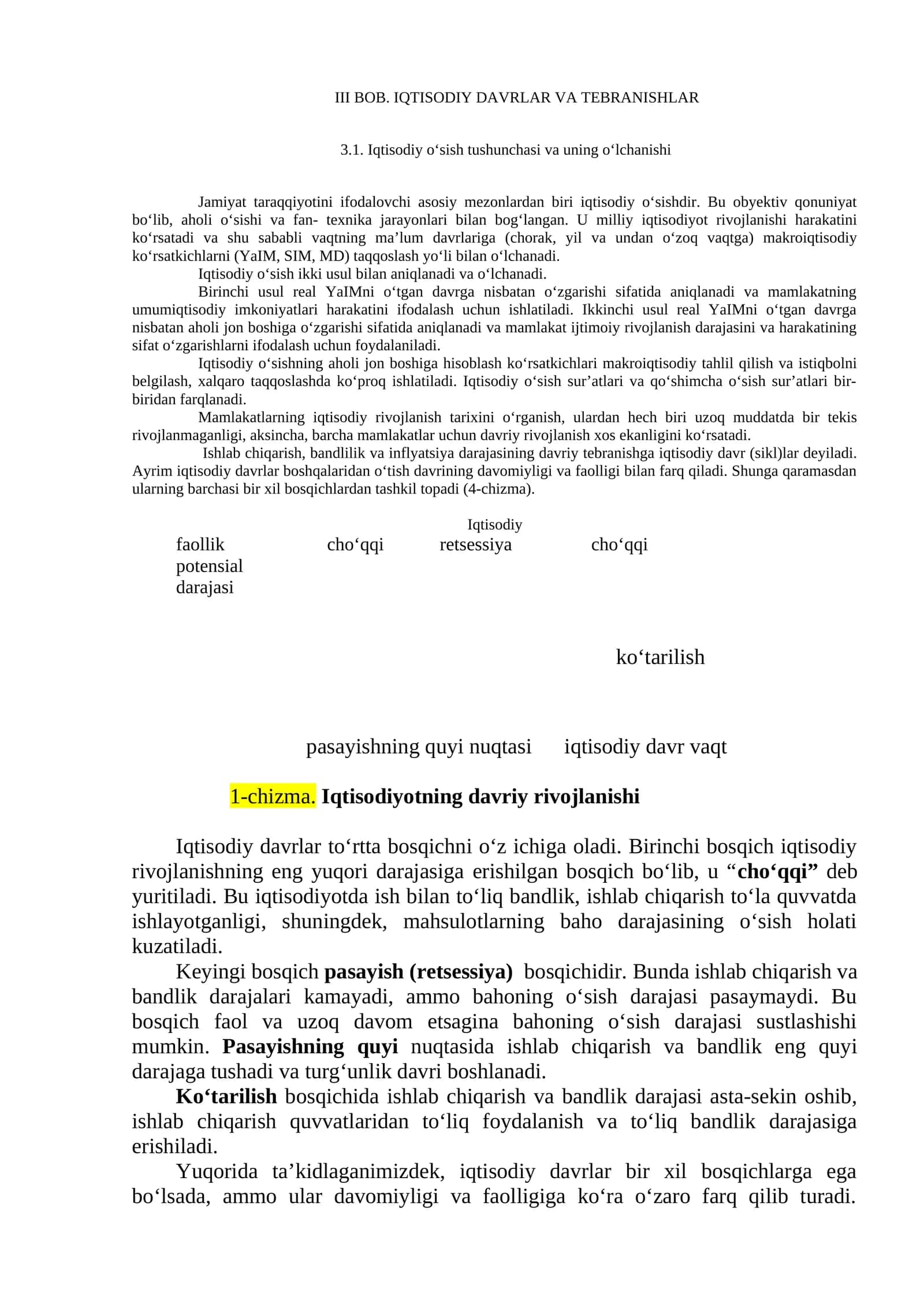 IQTISODIY DAVRLAR VA TEBRANISHLAR 1
