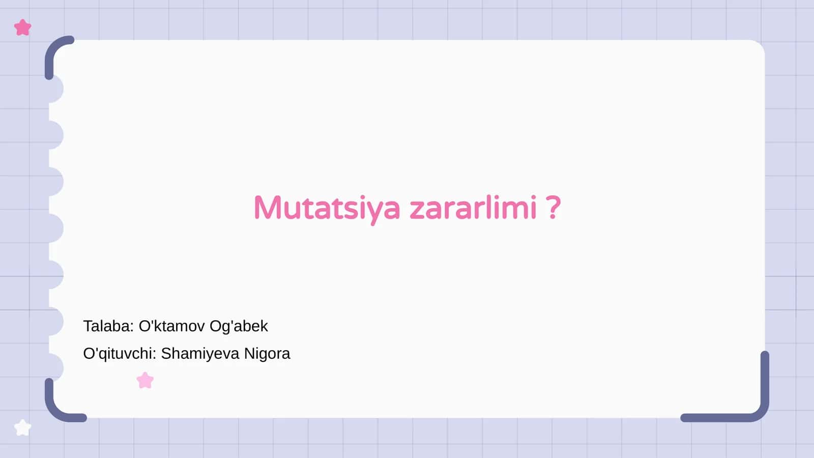Mutatsiya zararlimi? 1