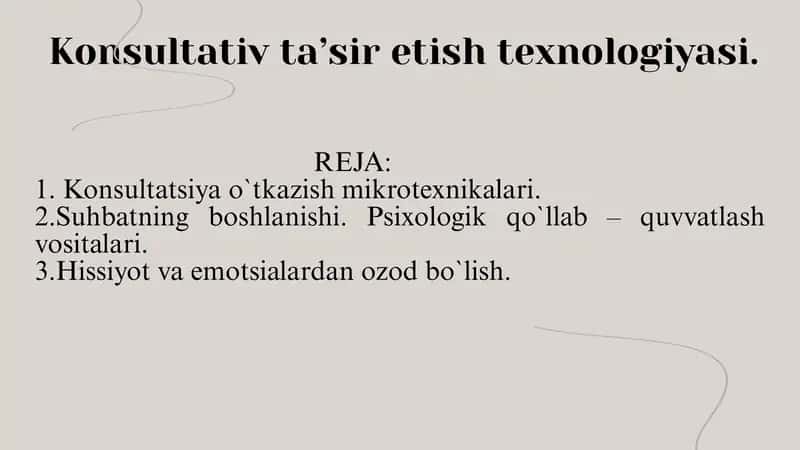 Konsultativ ta’sir etish texnologiyasi. 1