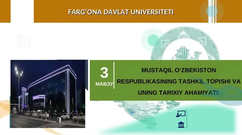 MUSTAQIL O‘ZBEKISTON RESPUBLIKASINING TASHKIL TOPISHI VA UNING TARIXIY AHAMIYATI 1