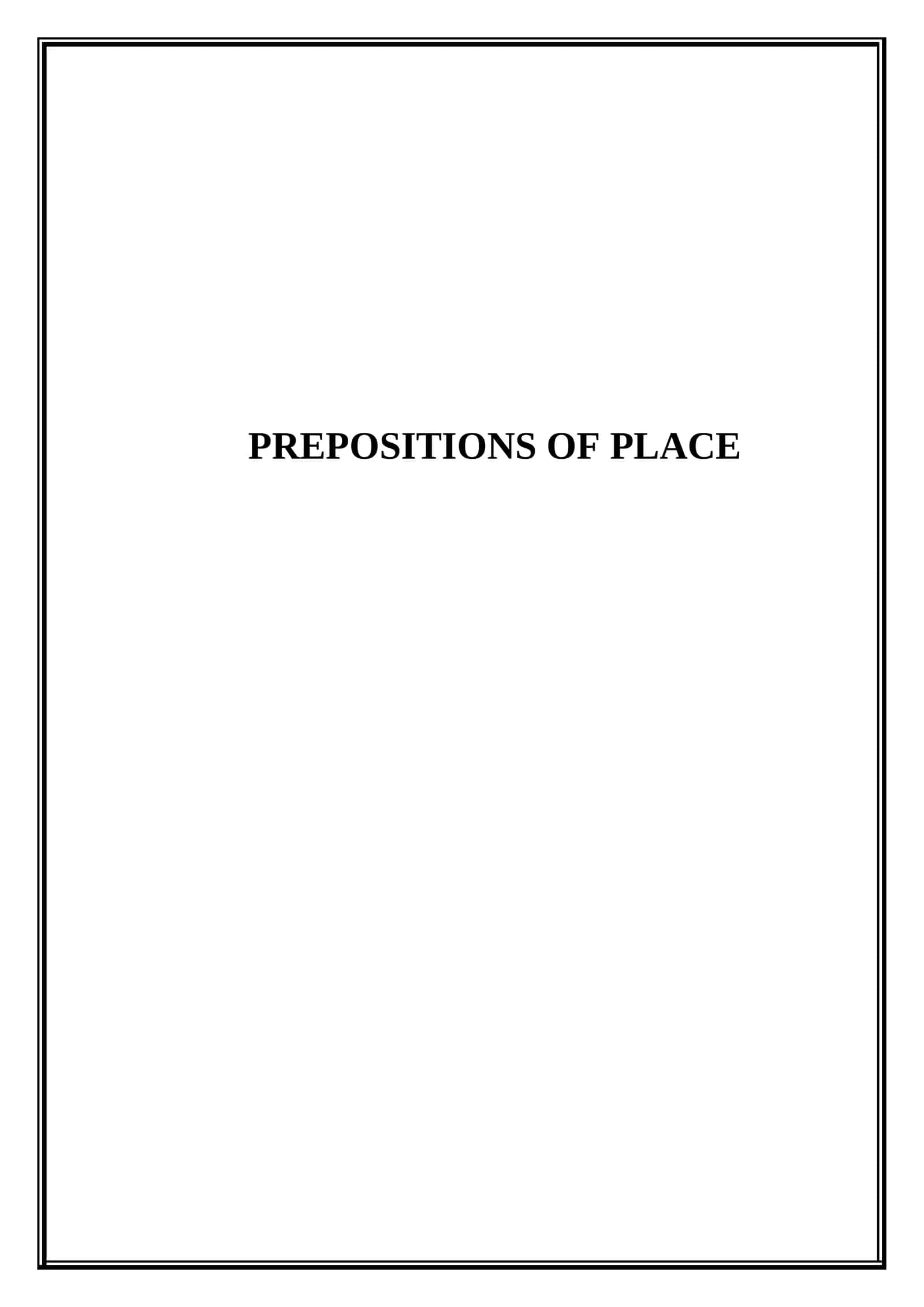 Prepositions of place 1