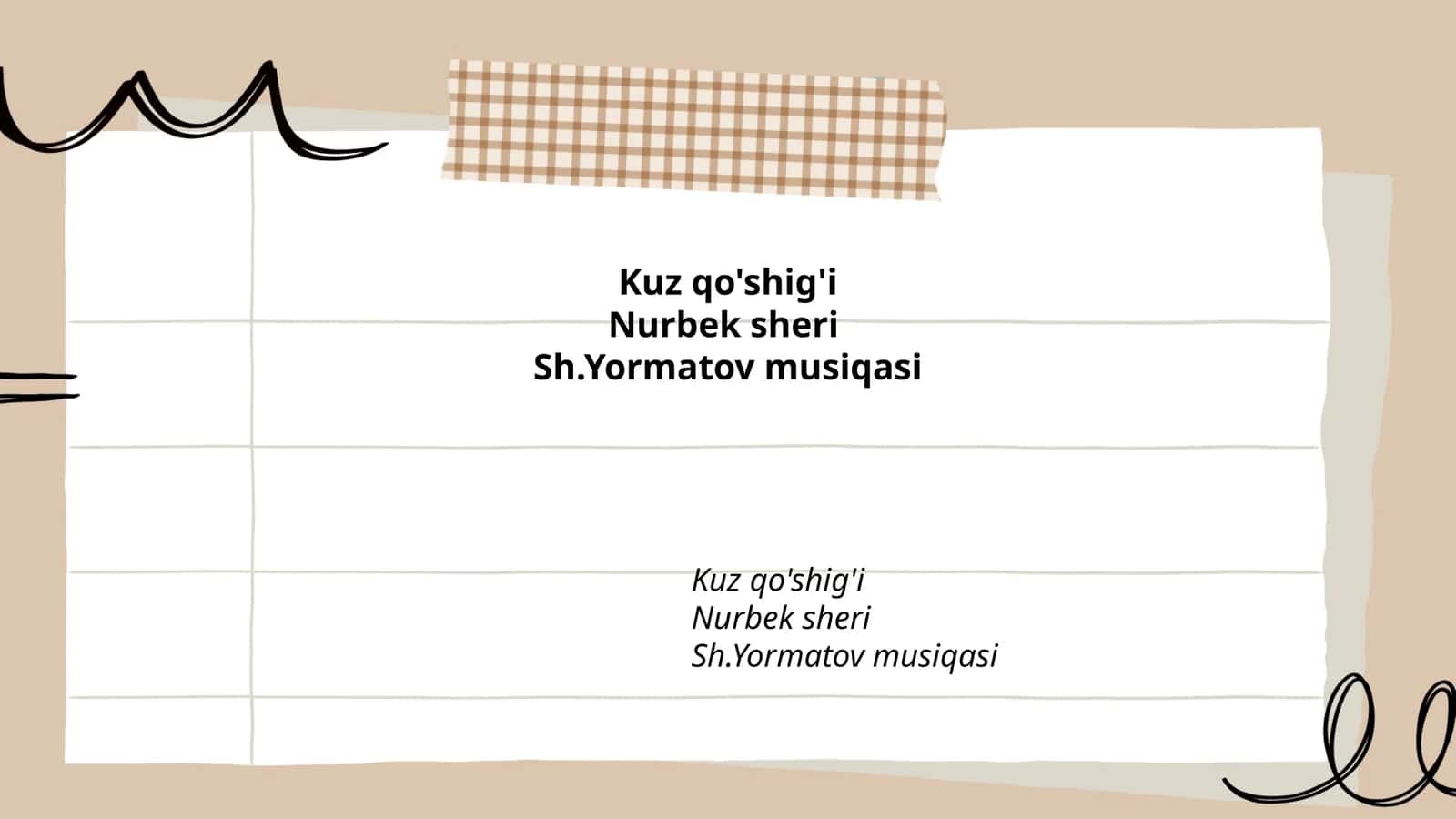 Kuz qo'shig'i 1