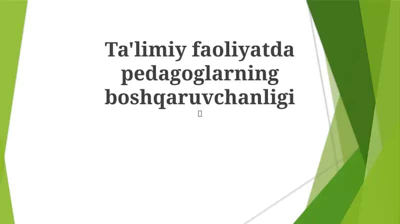 O'qituvchilarni boshqarish 1